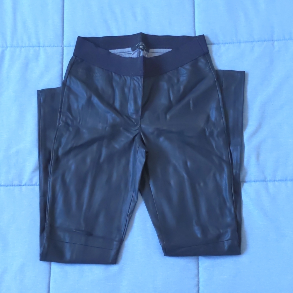 Ann Taylor Black Faux Leather Leggings